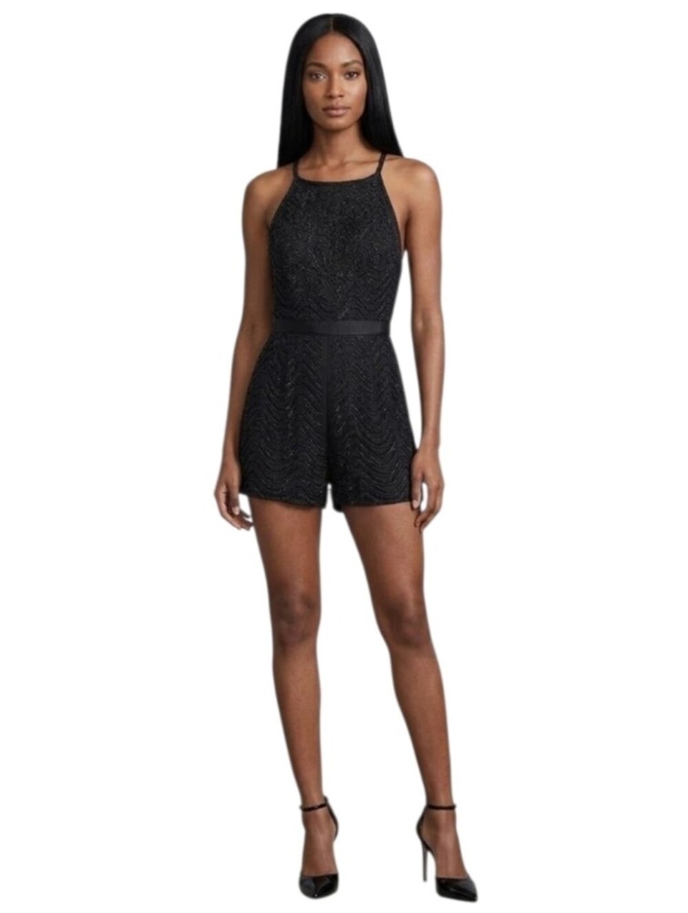 Ecote Beaded Formal Evening Romper